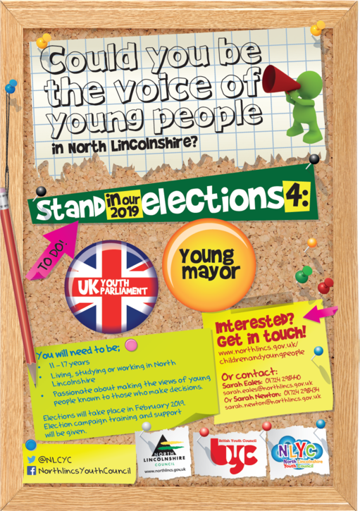 Young Mayor Nominations Poster details as outlined above and contact information below.