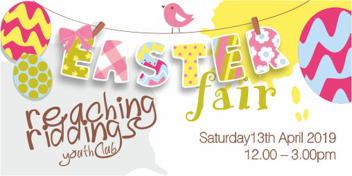 Image of the poster for the Reaching Riddings Easter Fair