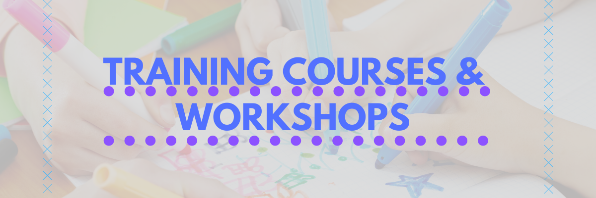 Training & Courses Workshops header - blues and purple