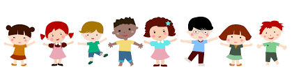8 animated children, toddler age, standing in a row
