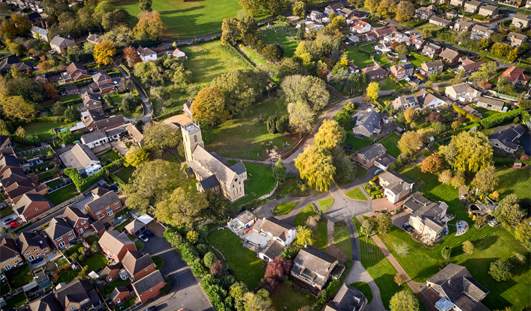 Aerial photo of Bottesford 