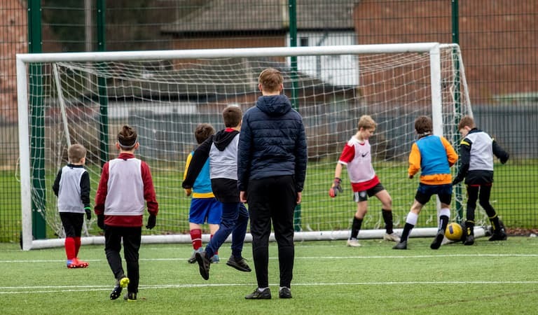 Children playing football