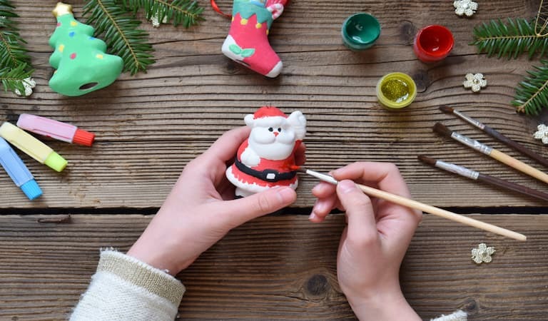 Pottery painted Santa 