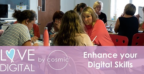 Women taking part in a digital skills program