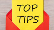 Envelope with letter in saying top tips