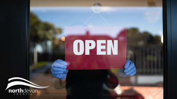 Open sign on shop window