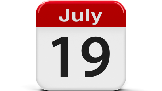 19 July on a calendar