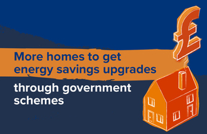 Graphic promoting government grant funding for energy efficiency measures