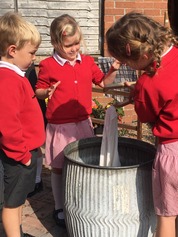 children using dolly tubs for washing