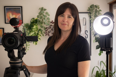 Emma Bunn of Natural Aspect with the new kit bought with support from the Small Business Grant