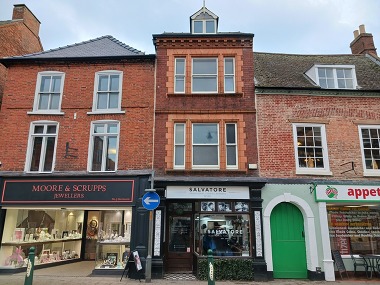 Restored shopfronts along Sleaford high street