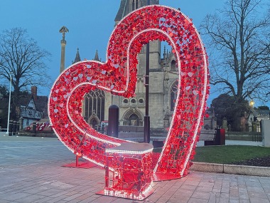 Sleaford's illuminated heart seat