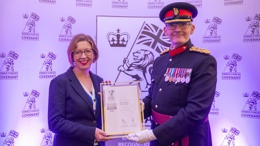 NKDC receiving the silver award for the Defence Employer Recognition Scheme