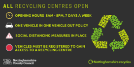 Summer opening hours for Recycling Centres across Nottinghamshire