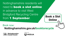 Pre-booked vehicles only at West Bridgford Recycling Centre