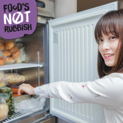 Image of person with open freezer