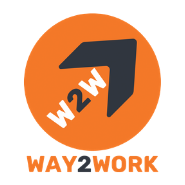 Orange and black way to work logo