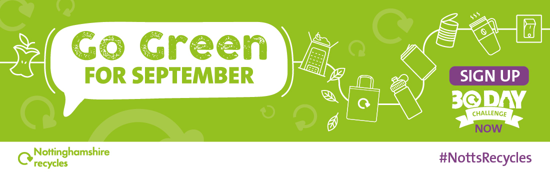Image text reads Go Green for September Sign up now