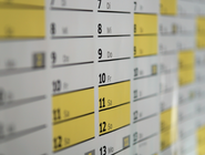 Close up of a wall calendar 