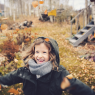 Child outdoors in Autumn
