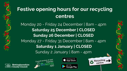 Recyling Centre opening hours