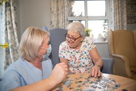 Care worker with older person