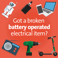 Never put batteries or electrical items in your kerbside bin