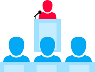 Icon of a speaker at a conference