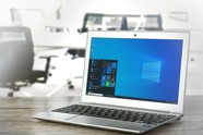 Open laptop on a desk