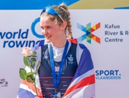 An athlete with a medal