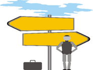 Illustration of person with briefcase