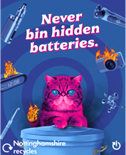 Never put batteries or electrical items in your bin