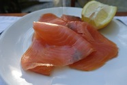 image of fresh smoked salmon. 