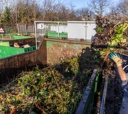 Garden waste at a recycling centre