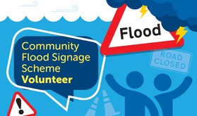 A graphic promoting the Flood Warden Signage Scheme