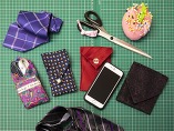 Selection of craft items to upcycle old ties