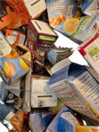 Empty Tetra Pak containers and cartons