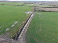 Costock natural flood management works - swale storing water