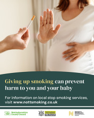 Giving up smoking can prevent harm to you and your baby