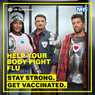 Help your body fight flu. Stay Strong. Get vaccinated.