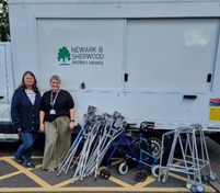 Photo of walking aid collection point