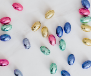 Foil wrapped Easter eggs