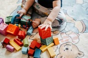 Child playing with blocks