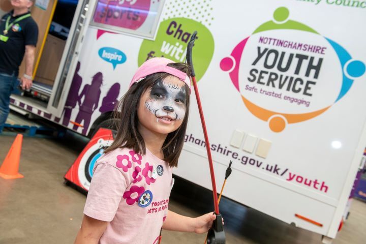 Photo of a girl wearing face paint