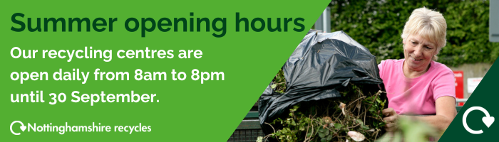 Our recycling centres are open daily from 8am to 8pm until 30 September