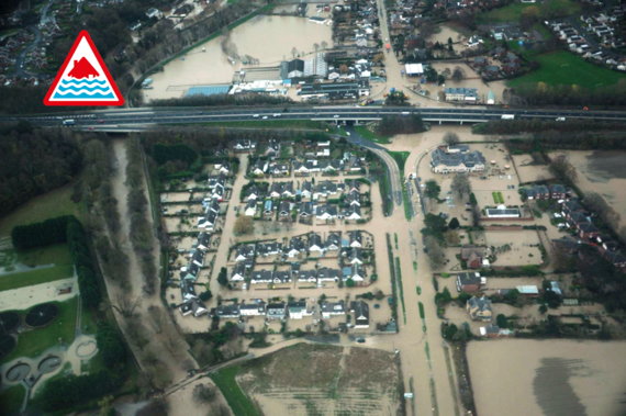 This photo shows impacts expected for a Severe Flood Warning - communities impacted and evacuated due to flood waters.