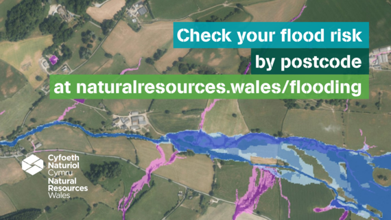Check your flood risk - aerial view - English