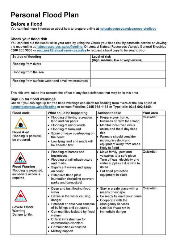 Image: Personal flood plan