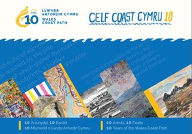 book design cover for Celf Coast Cymru 10 art and poetry project