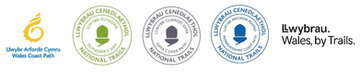 Logos for Wales Coast Path and National Trails in Wales 